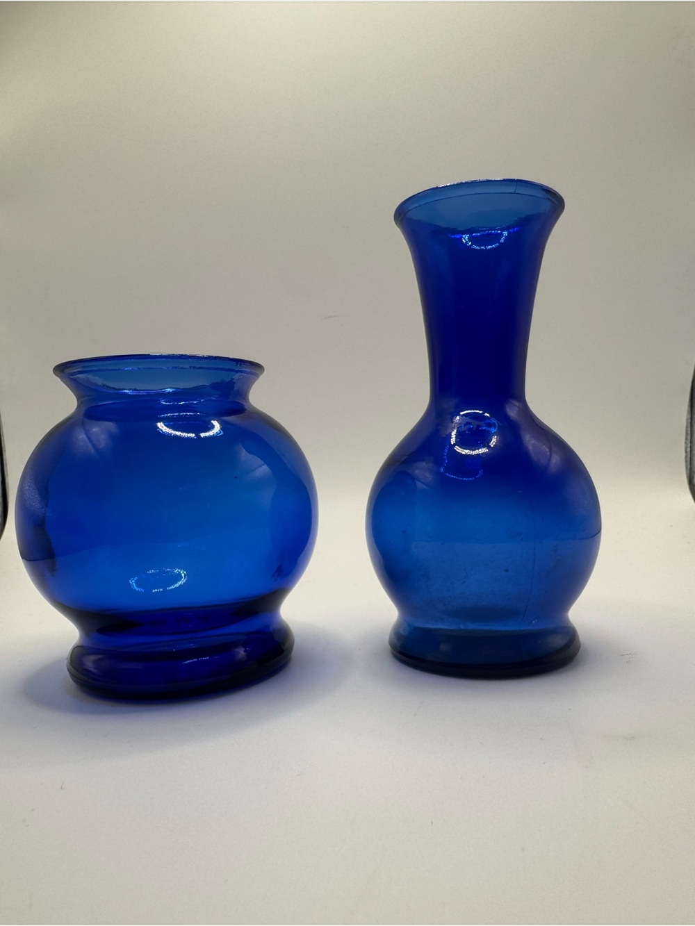 Cobalt Blue Glass Vase Set - Elegant Home Accents